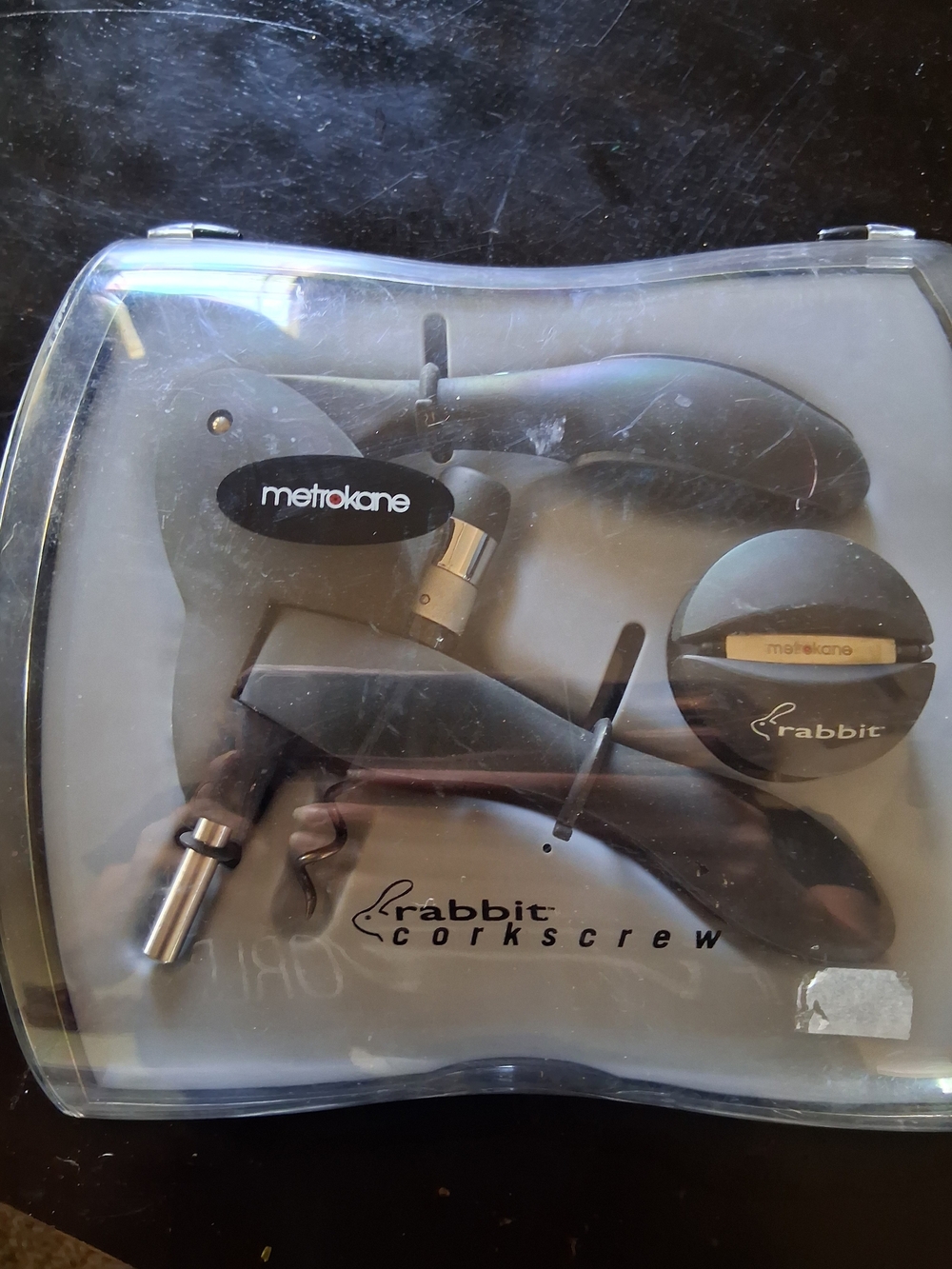 Metro Rabbit Corkscrew Wine Opener Set - Black
